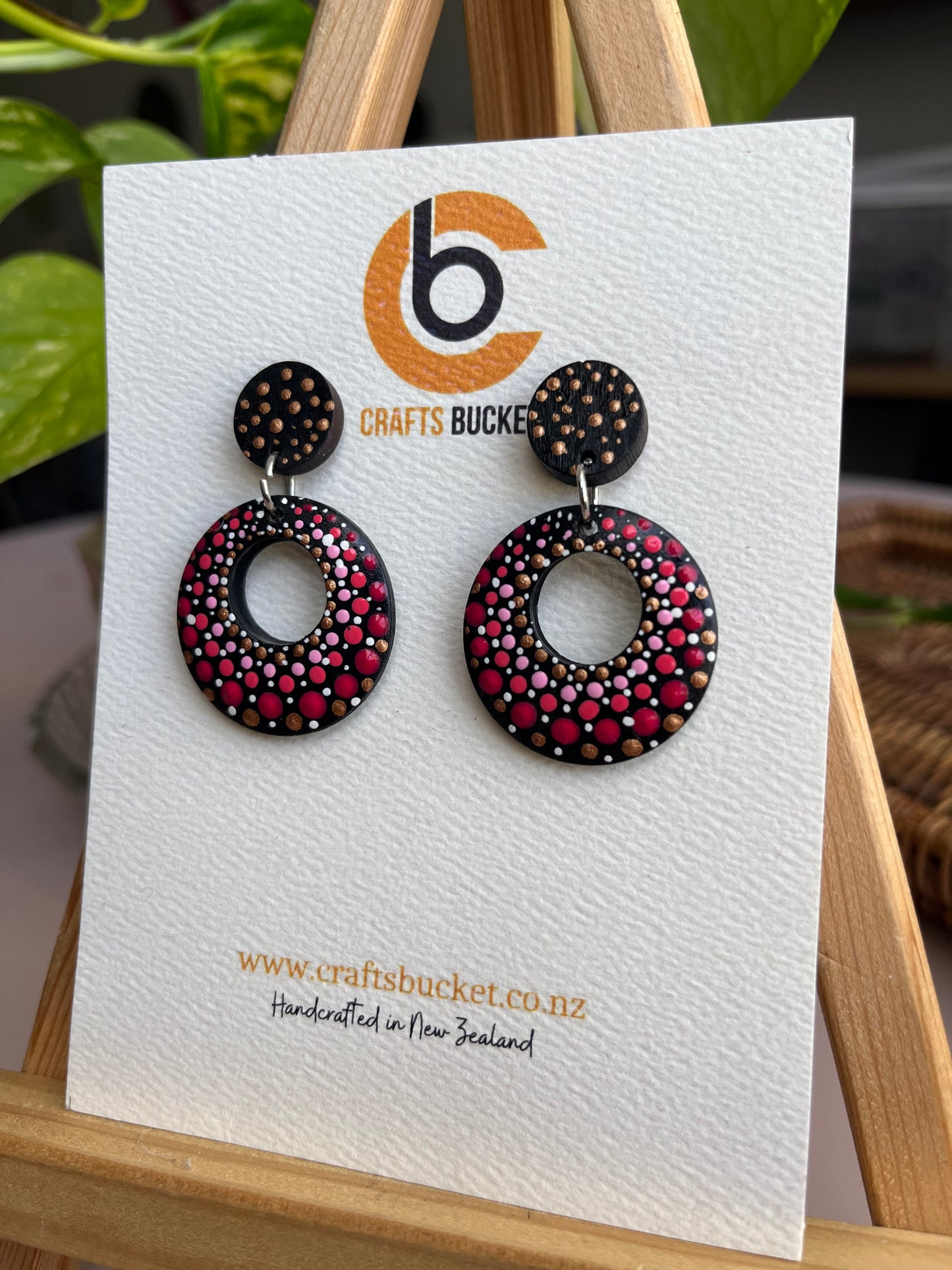 Hand painted Dot Mandala Earrings