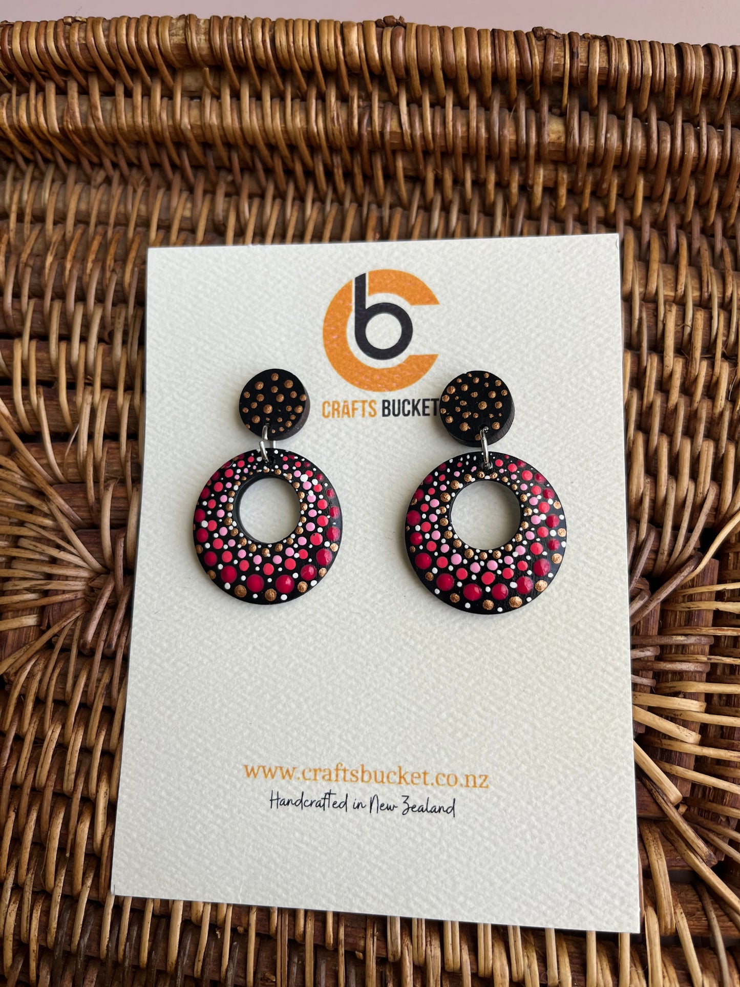 Hand painted Dot Mandala Earrings