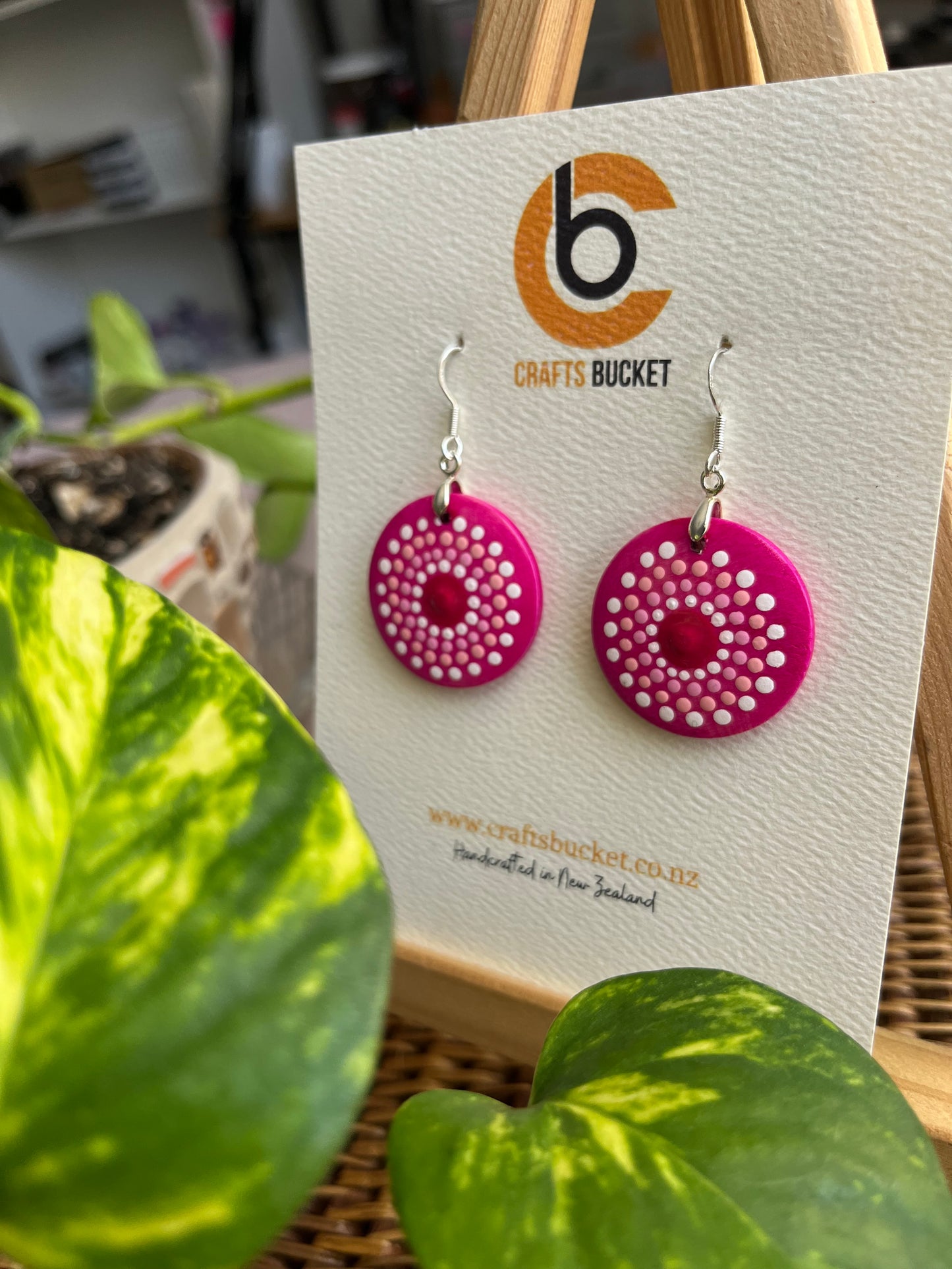 Hand painted Dot Mandala Earrings