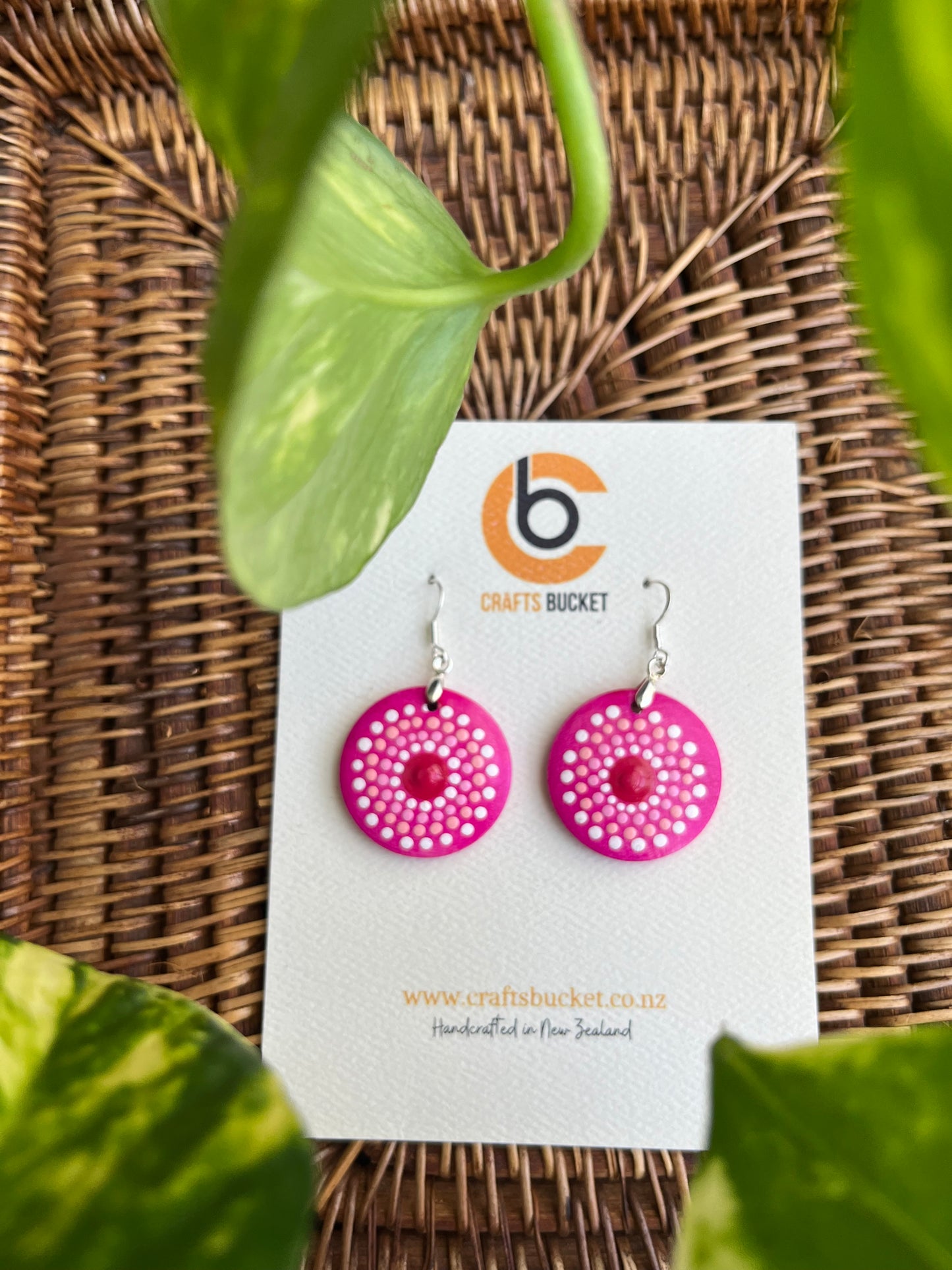 Hand painted Dot Mandala Earrings