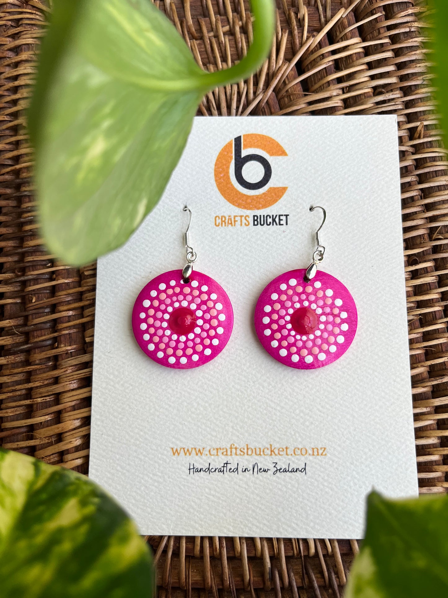 Hand painted Dot Mandala Earrings