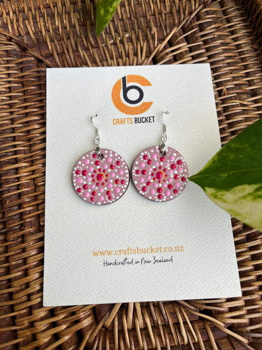 Hand painted Dot Mandala Earrings