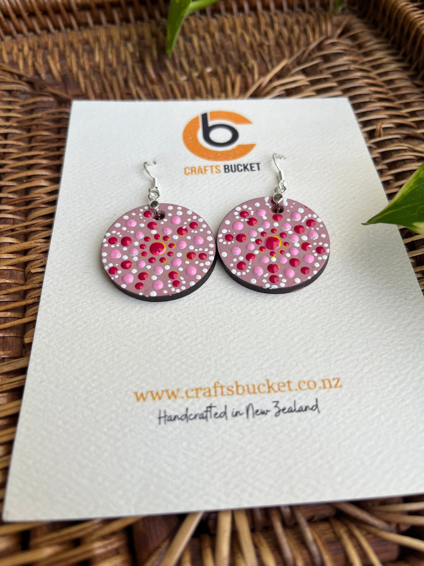 Hand painted Dot Mandala Earrings