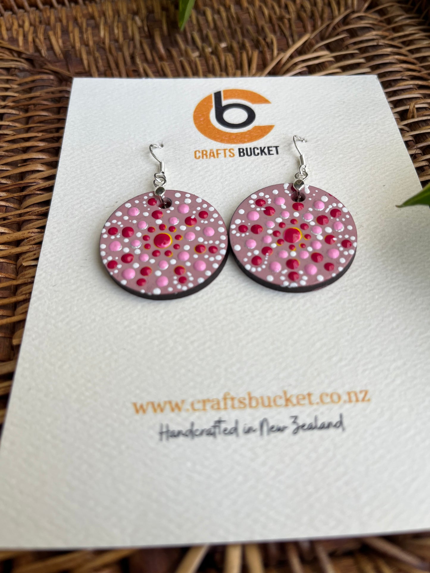 Hand painted Dot Mandala Earrings