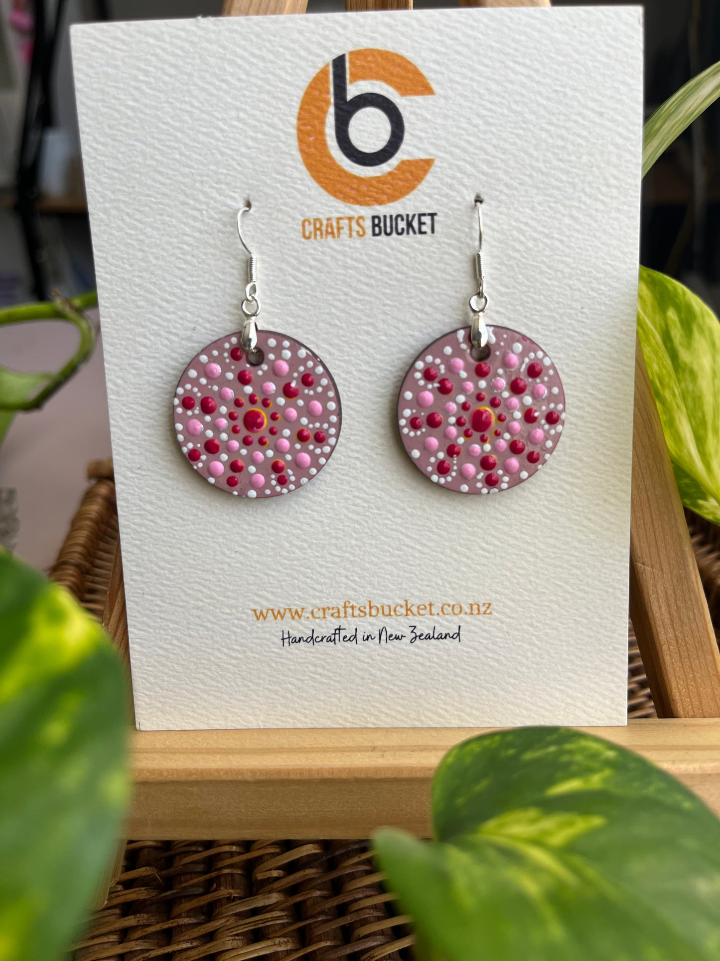 Hand painted Dot Mandala Earrings