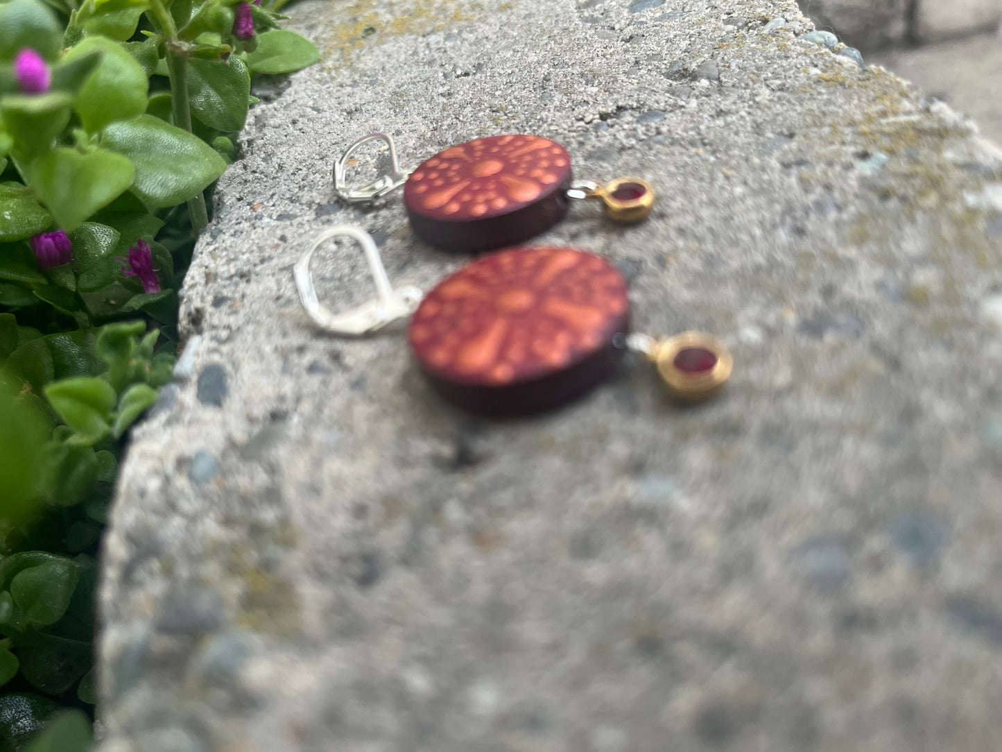 Hand Painted Mandala Dangle Earrings