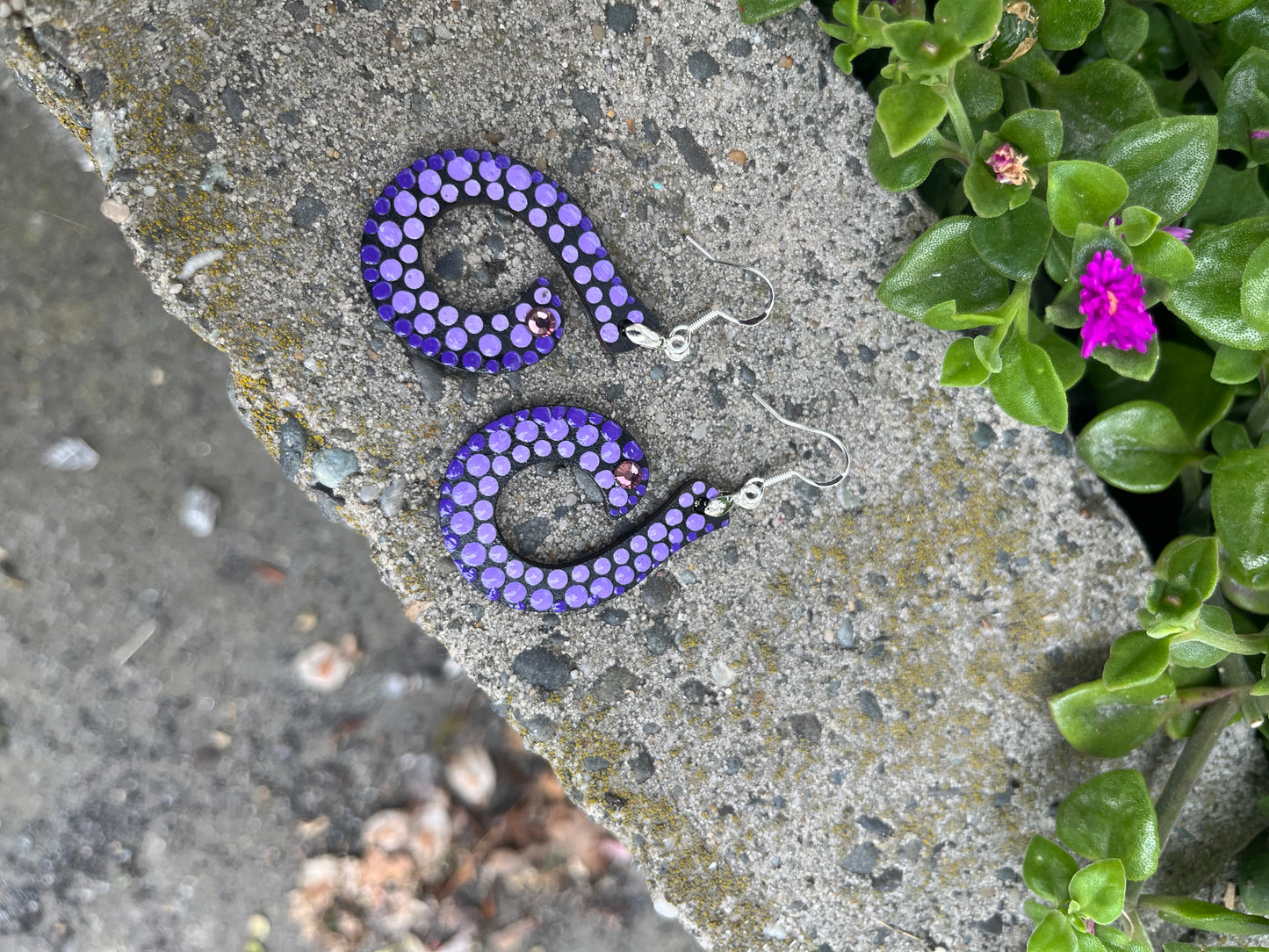 New Zealand's Koru Symbol Inspired Hand Painted Earrings