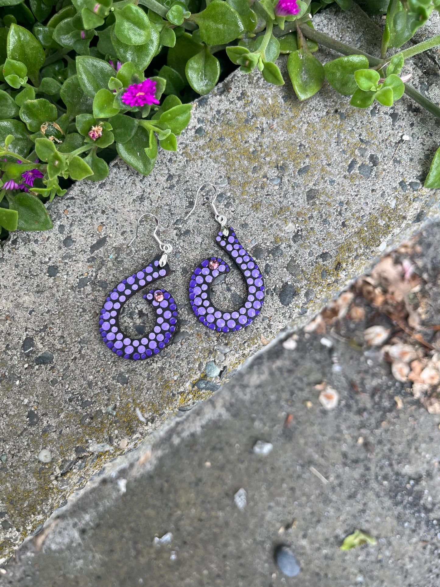 New Zealand's Koru Symbol Inspired Hand Painted Earrings