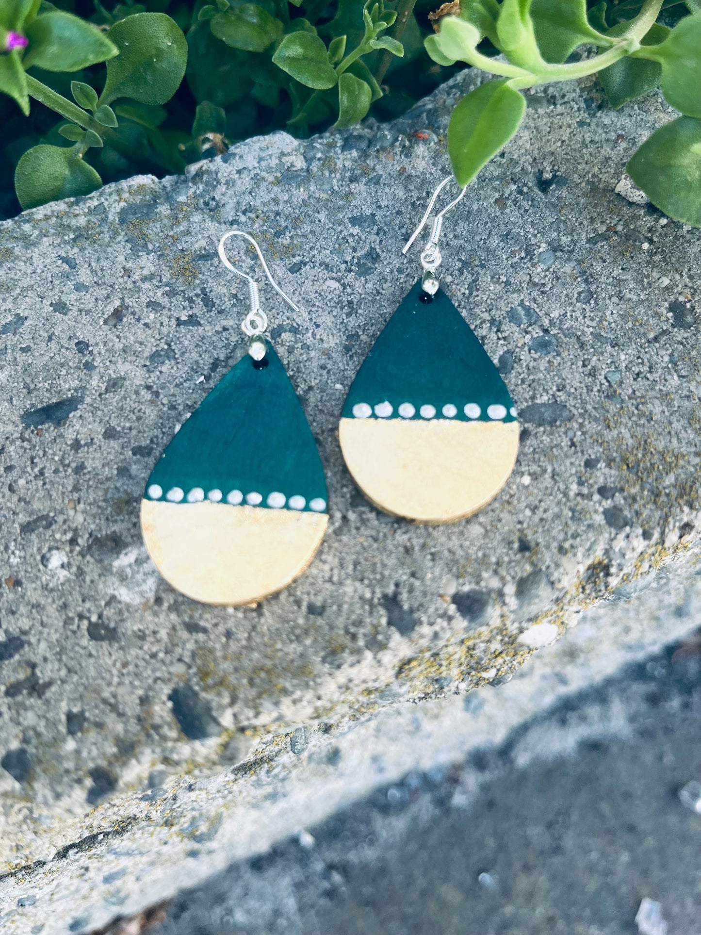 Viridian Glow Handcrafted Teardrop Earrings