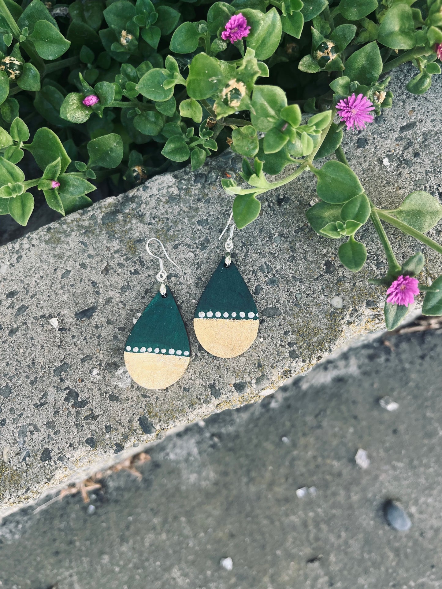 Viridian Glow Handcrafted Teardrop Earrings