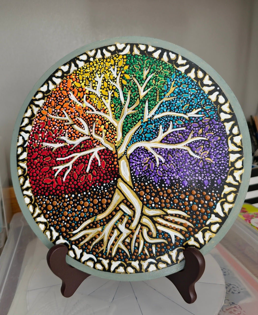 "Branches of Resilience" Hand Painted Dot Art Home Decor Paintings - Crafts Bucket