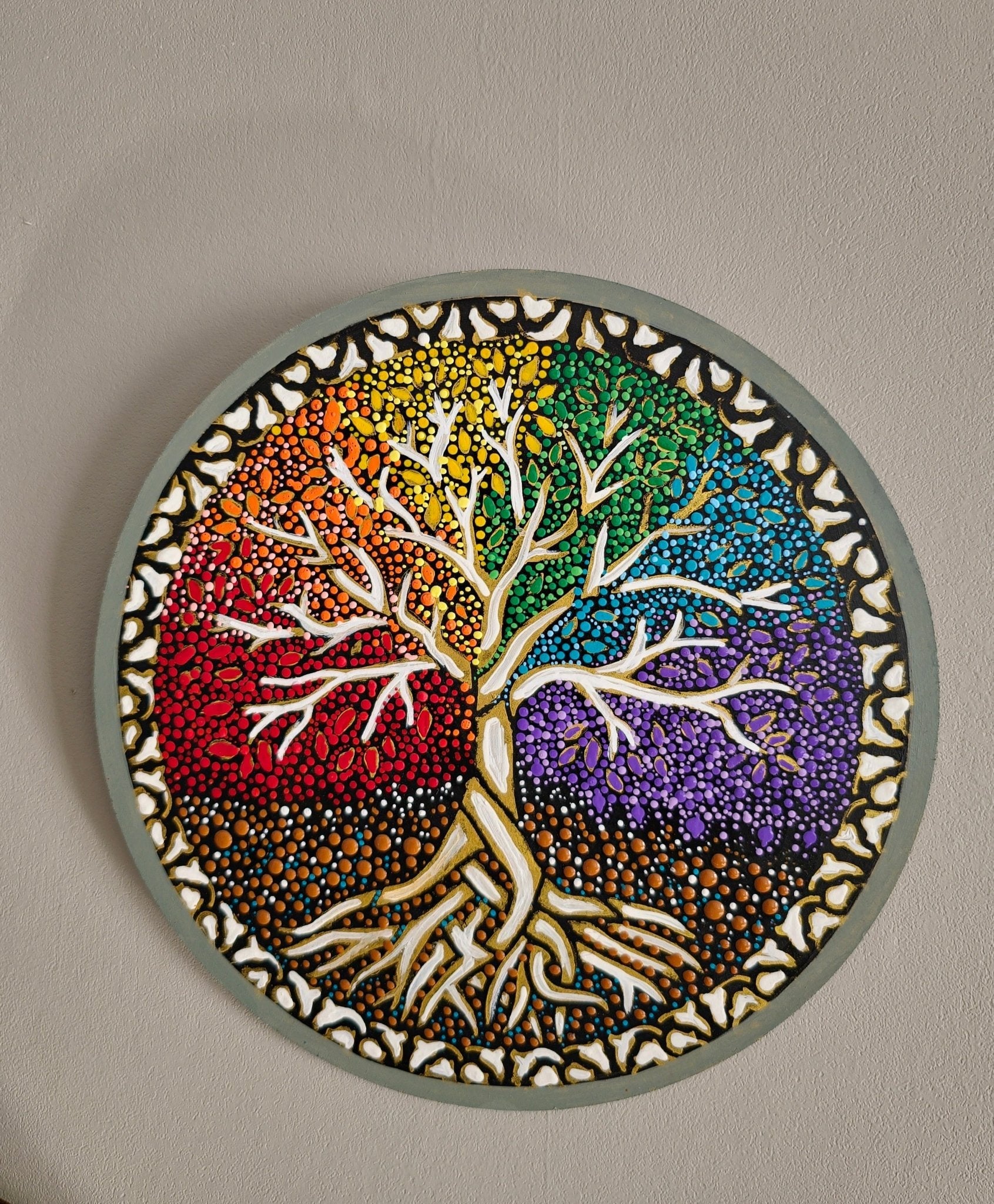 "Branches of Resilience" Hand Painted Dot Art Home Decor Paintings - Crafts Bucket