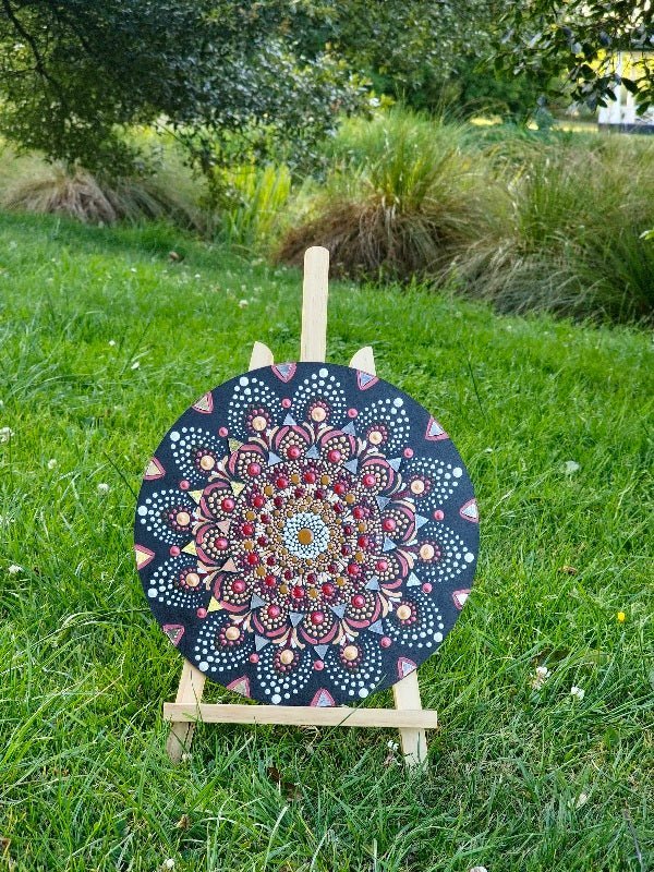 "Crimson Radiance Mandala" Home Decor Paintings - Crafts Bucket