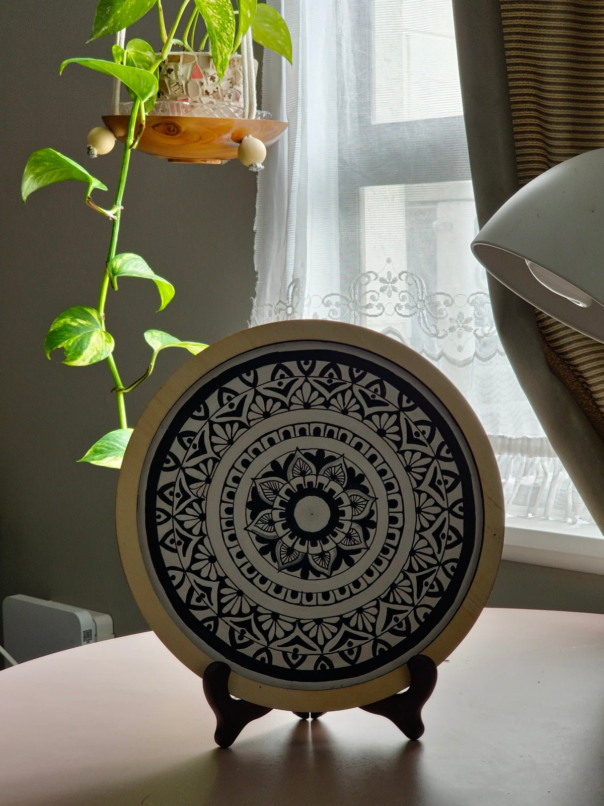 "Monochrome Harmony: Magic of Handcrafted Mandala" Home Decor Paintings - Crafts Bucket