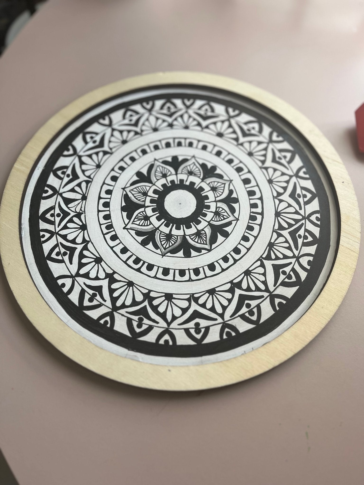 "Monochrome Harmony: Magic of Handcrafted Mandala" Home Decor Paintings - Crafts Bucket