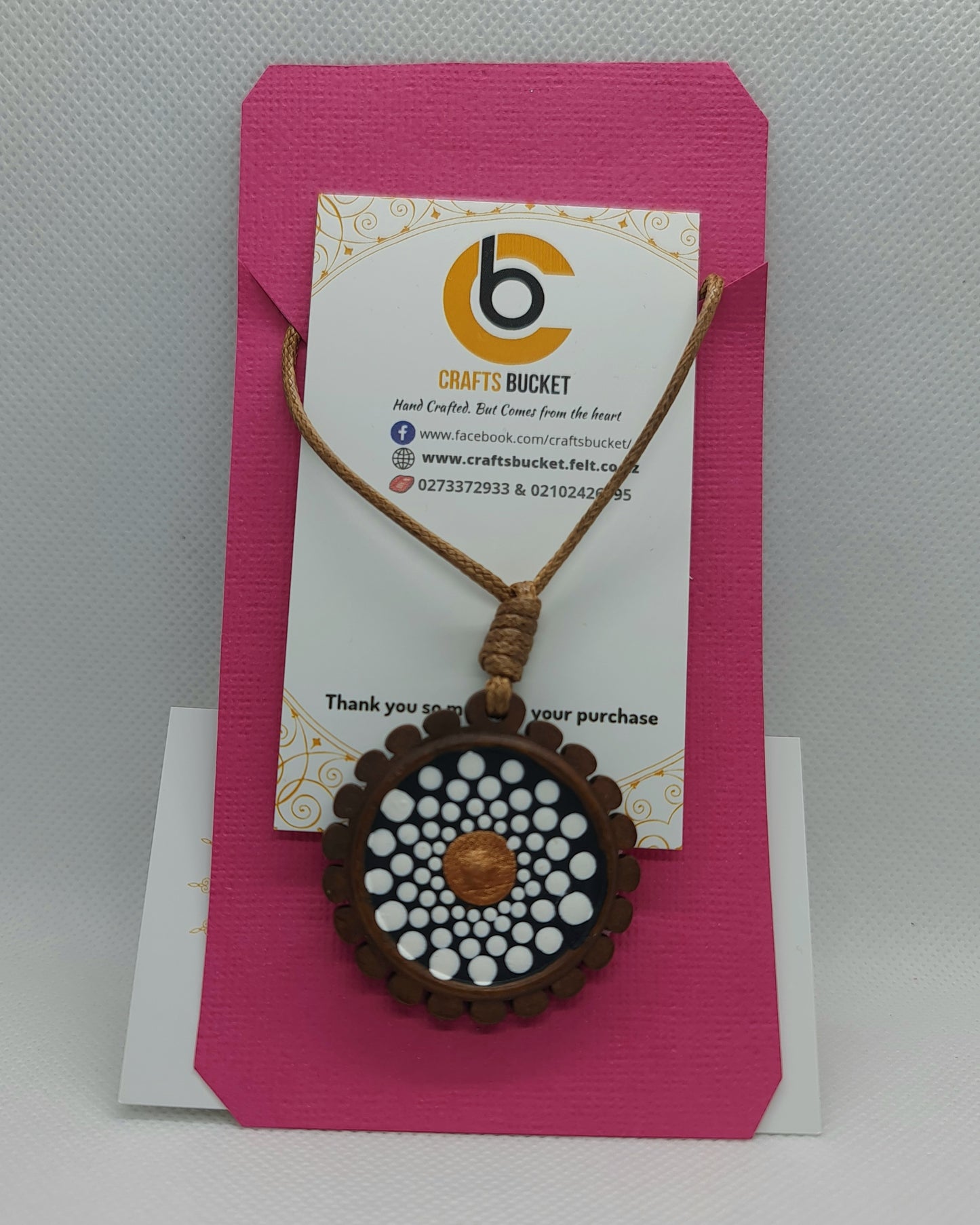 Handpainted Adjustable Dot Mandala Necklaces