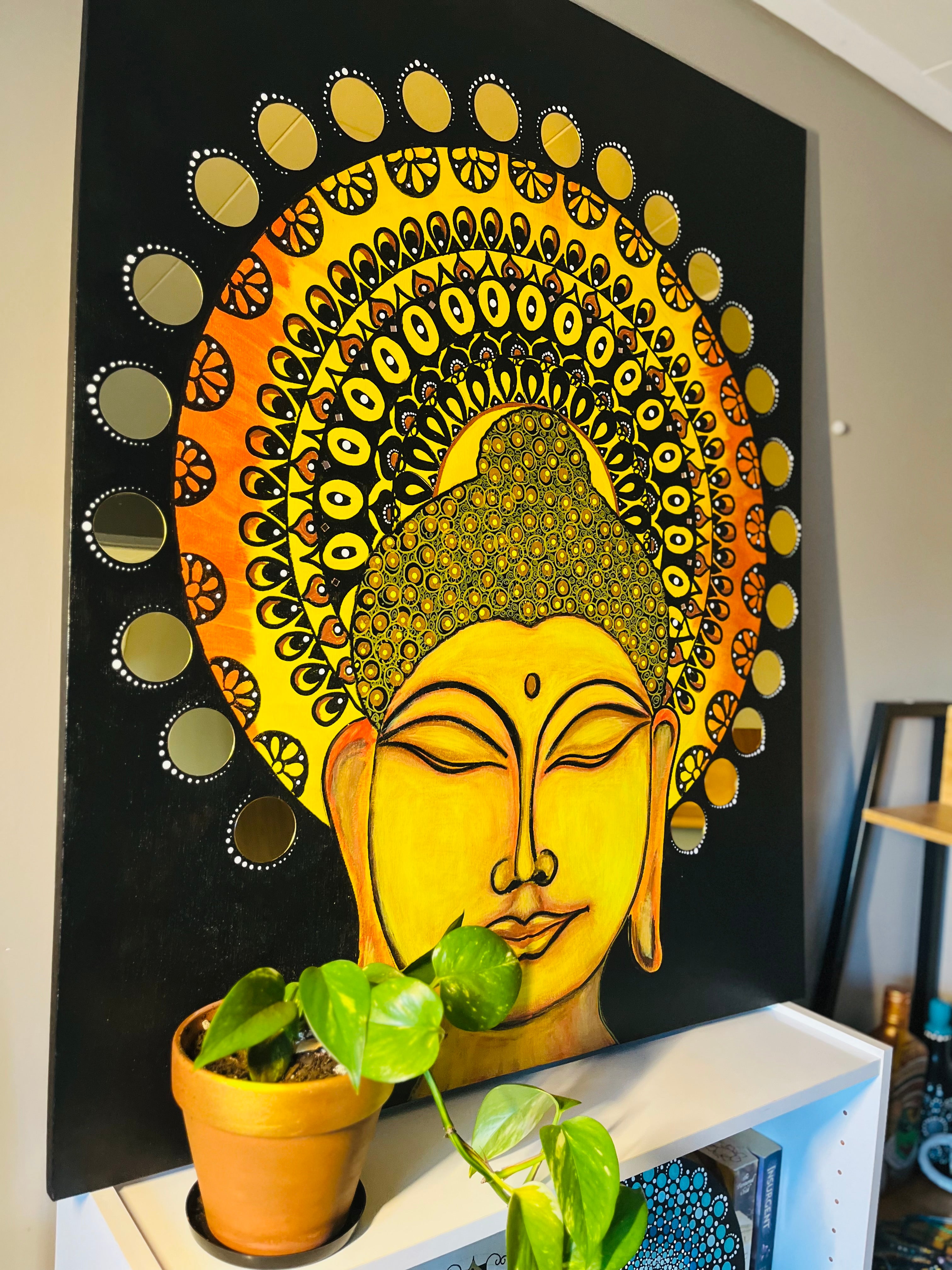 Buddha wall outlet paint