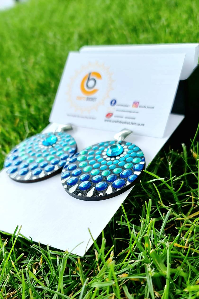 Handpainted Mandala Earrings