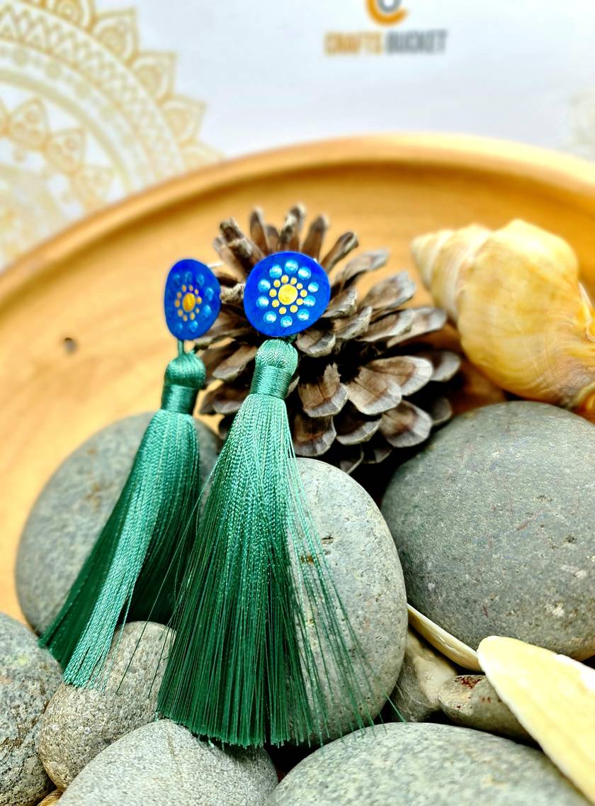 Unique Mandala Earrings With Tussle