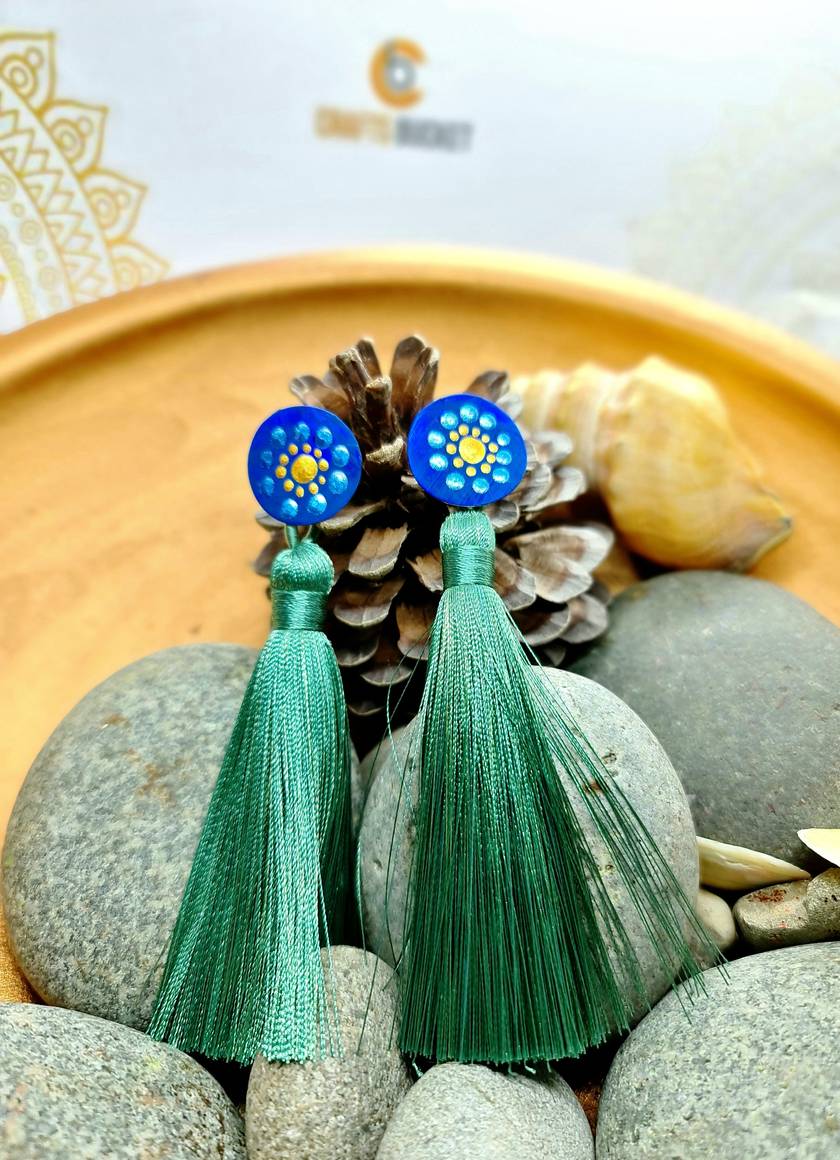 Unique Mandala Earrings With Tussle