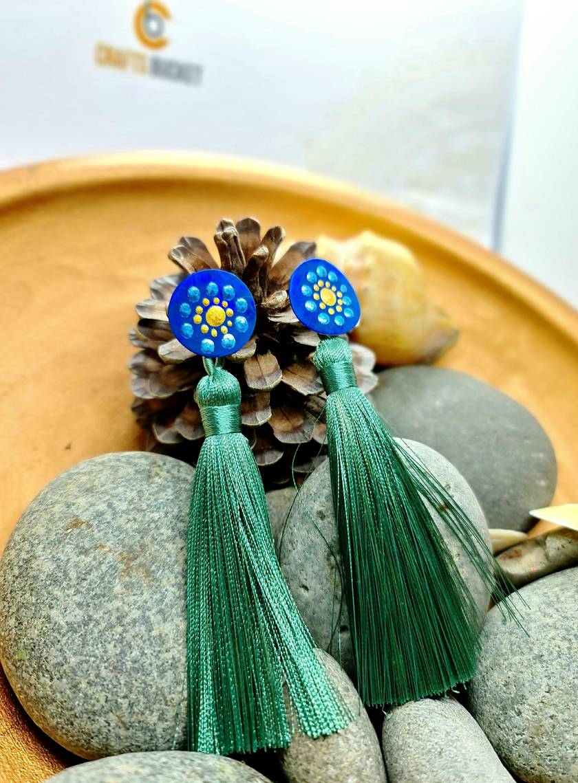 Unique Mandala Earrings With Tussle