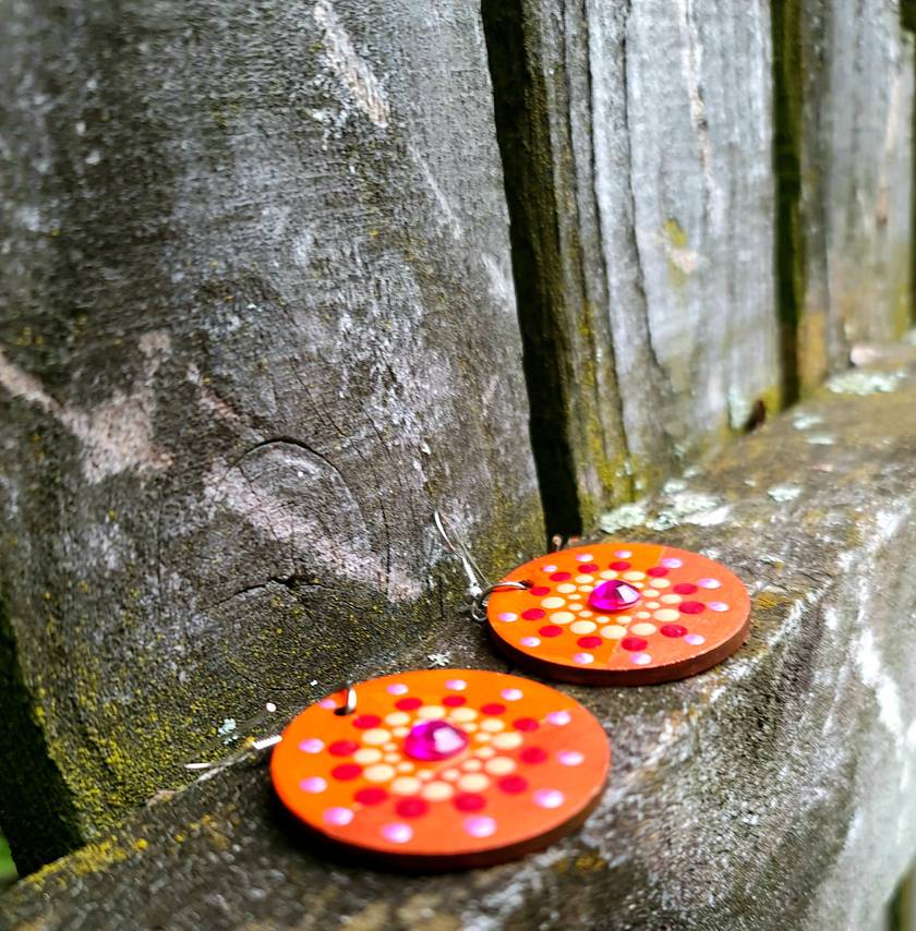 Handpainted Mandala Earrings