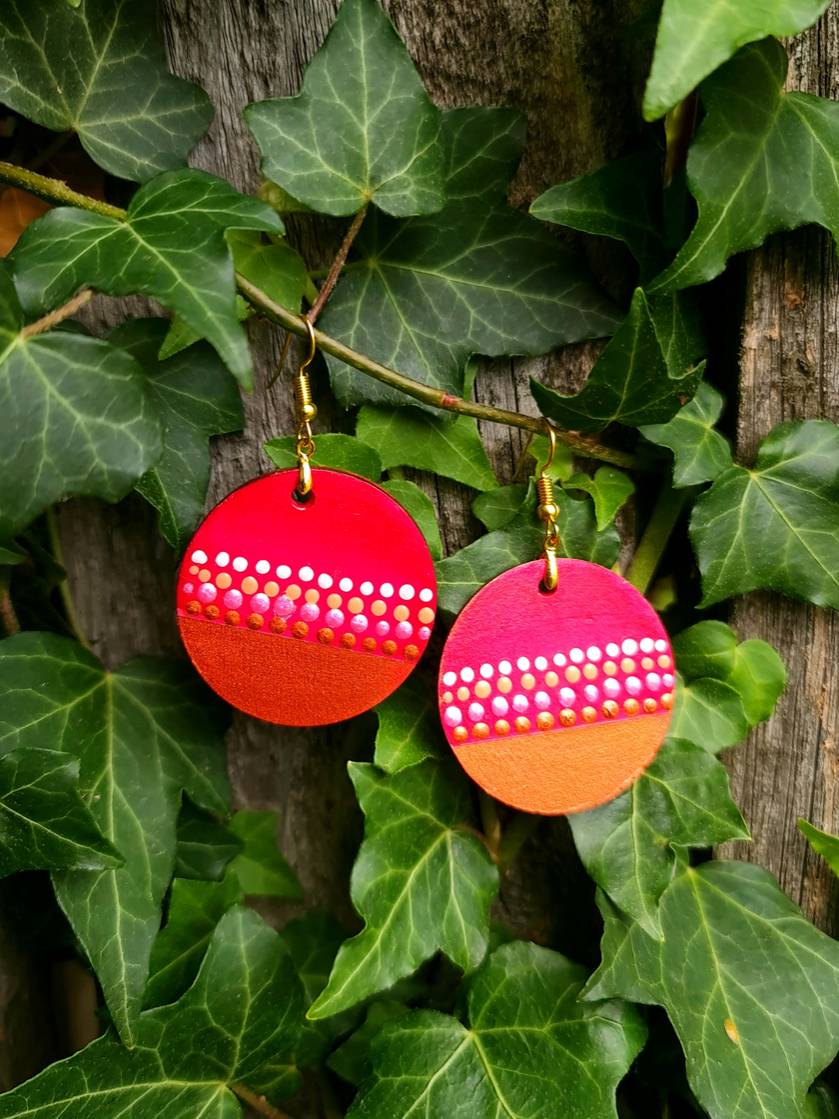 Handpainted Mandala Earrings