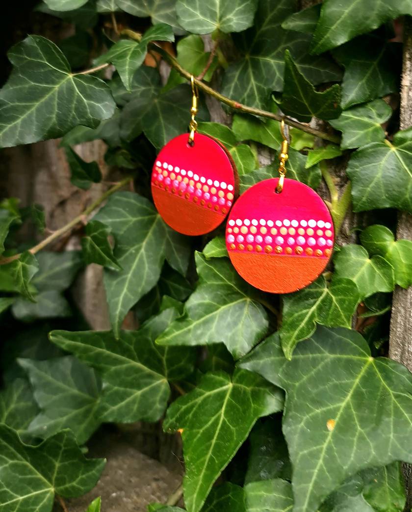 Handpainted Mandala Earrings