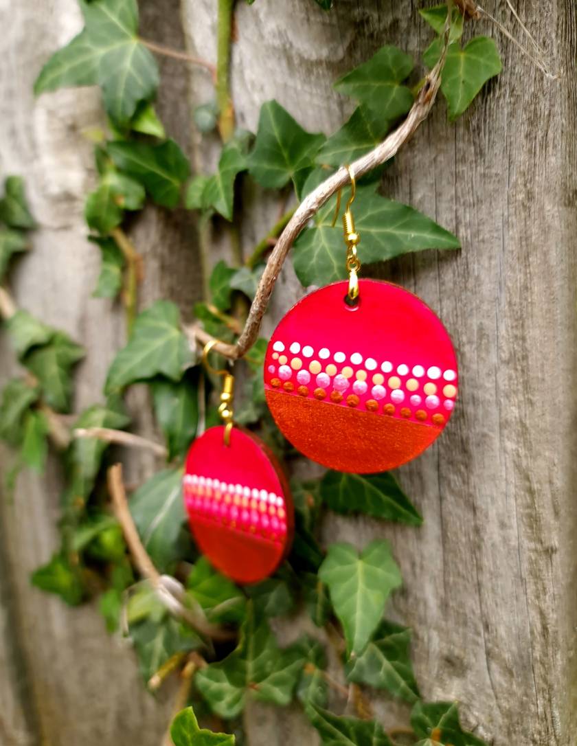 Handpainted Mandala Earrings