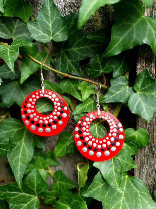 Handpainted Mandala Earrings