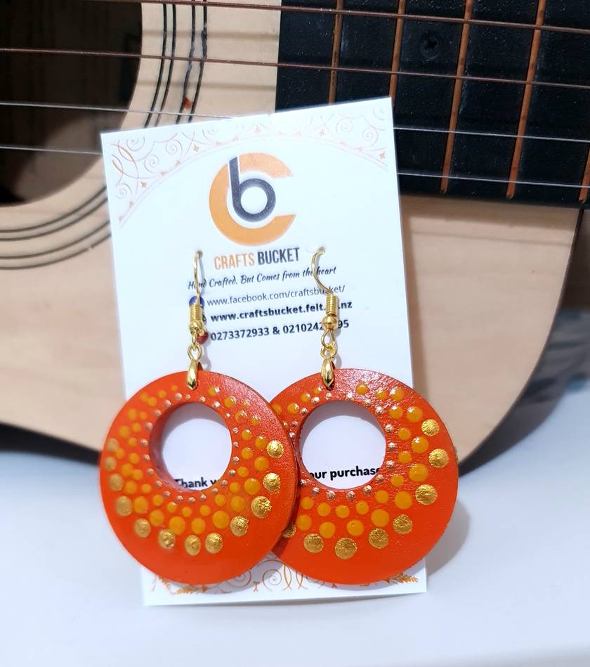 Handpainted Mandala Earrings