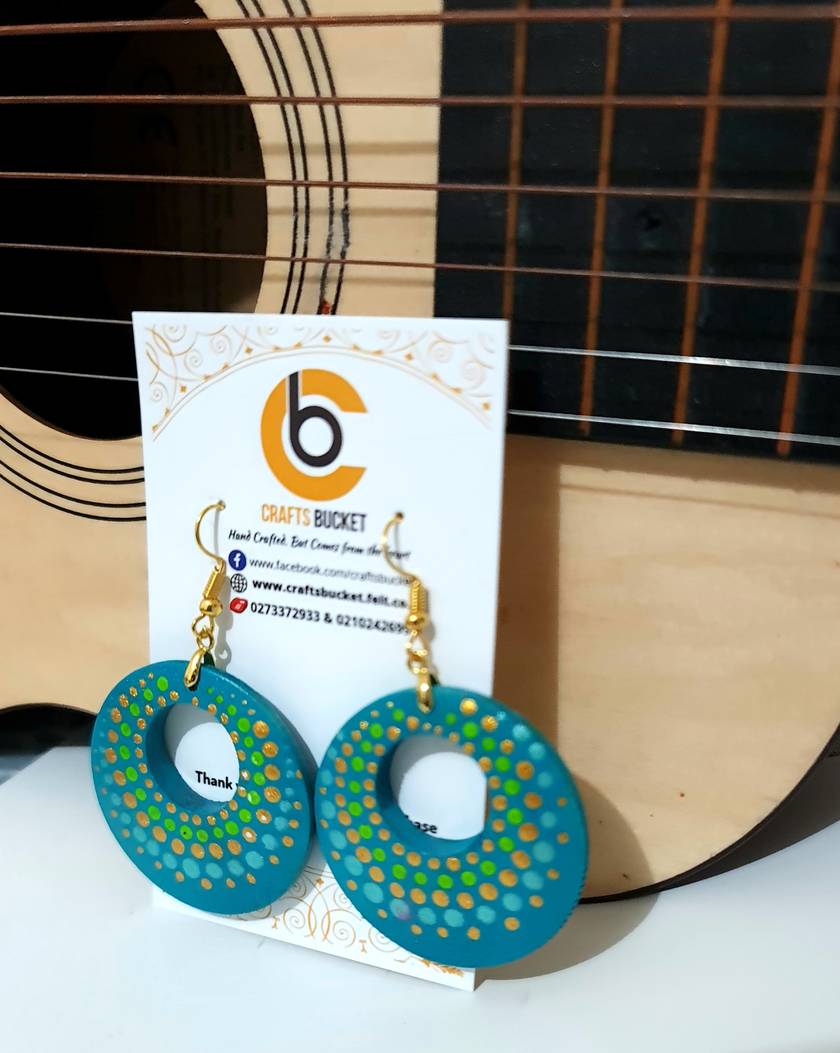 Handpainted Mandala Earrings