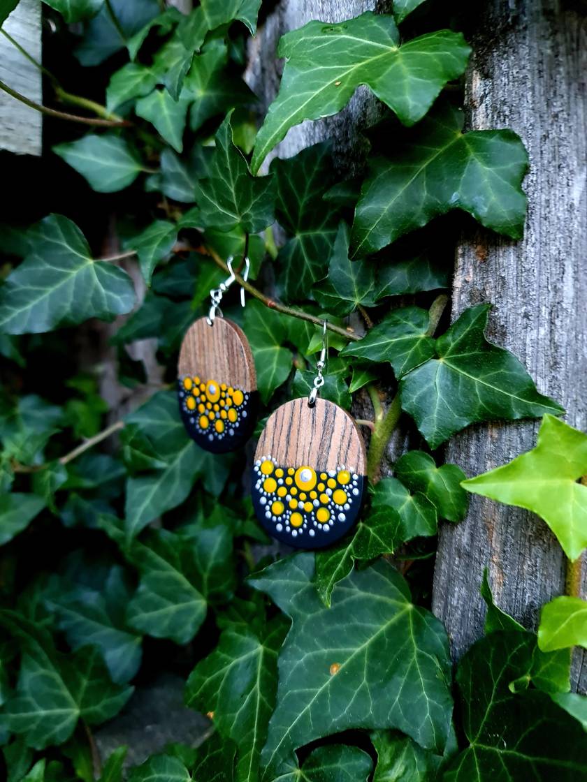 Handpainted Mandala Earrings