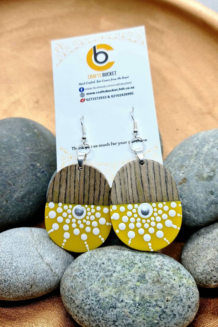 Handpainted Mandala Earrings