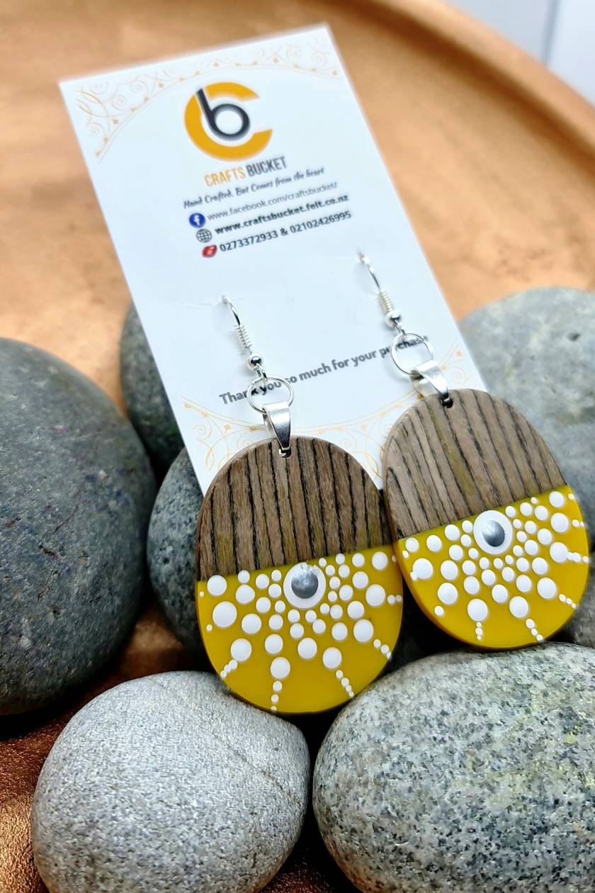 Handpainted Mandala Earrings