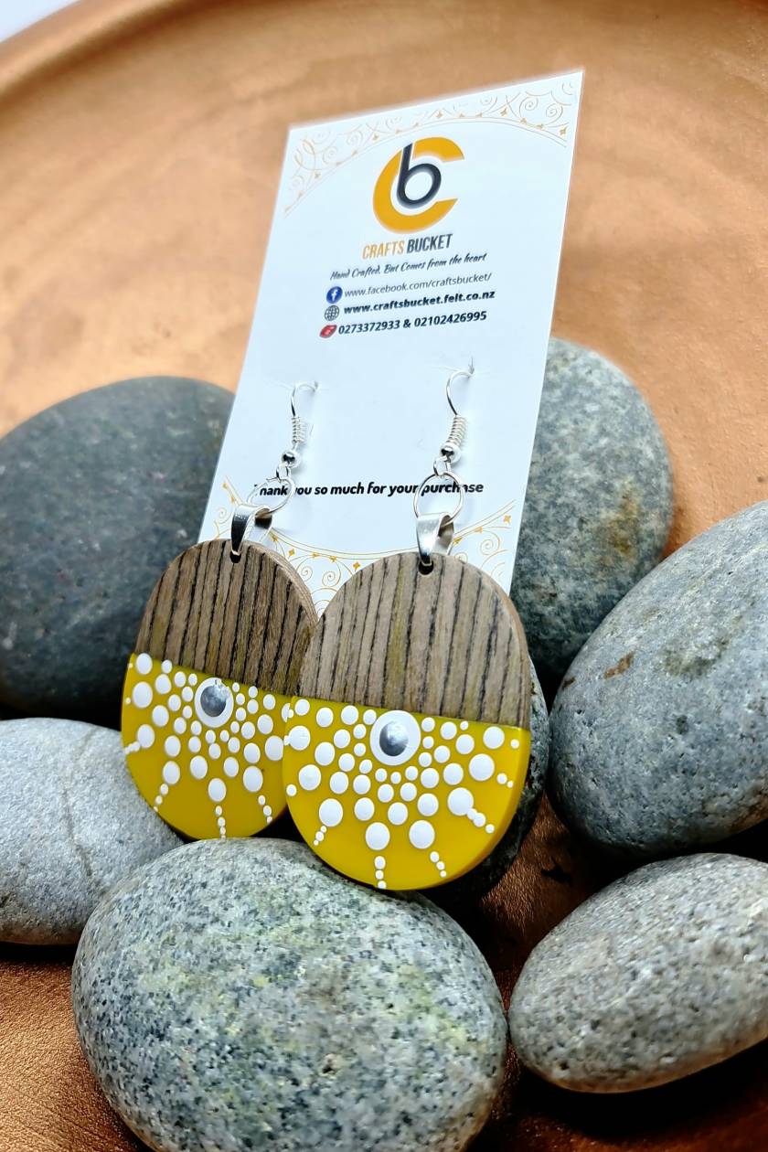 Handpainted Mandala Earrings