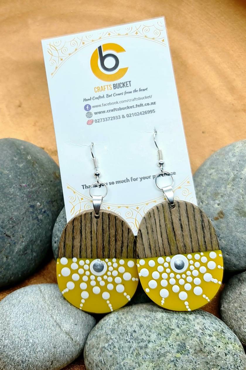 Handpainted Mandala Earrings