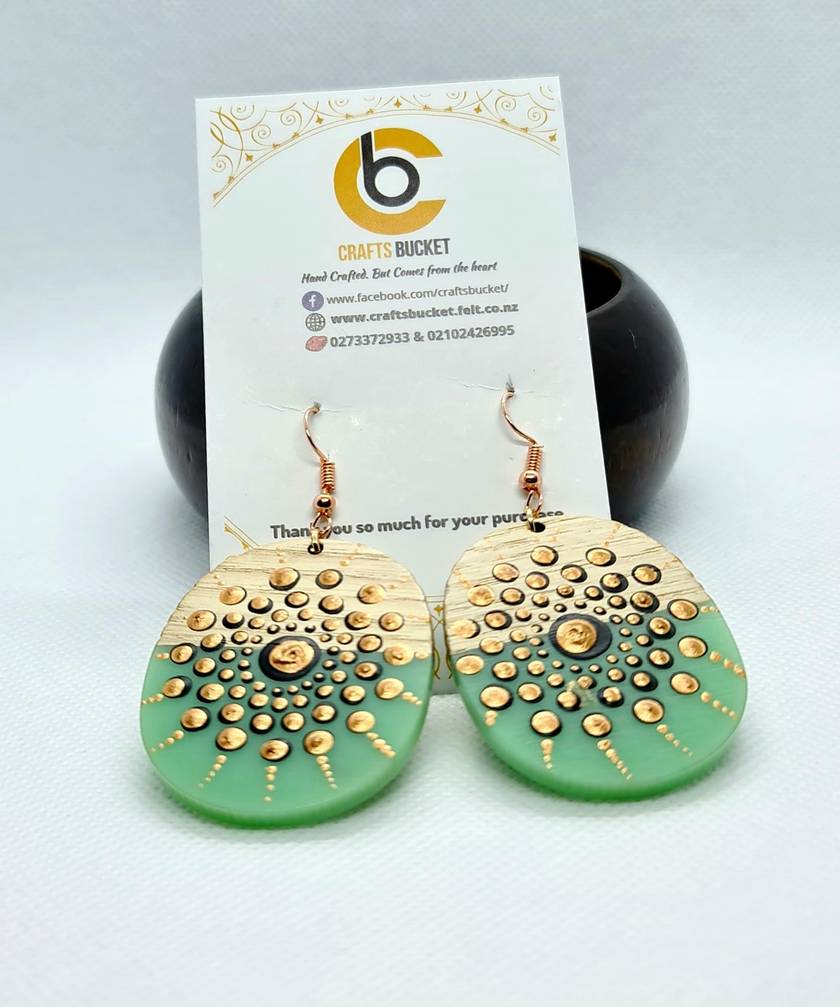 Handpainted Mandala Earrings