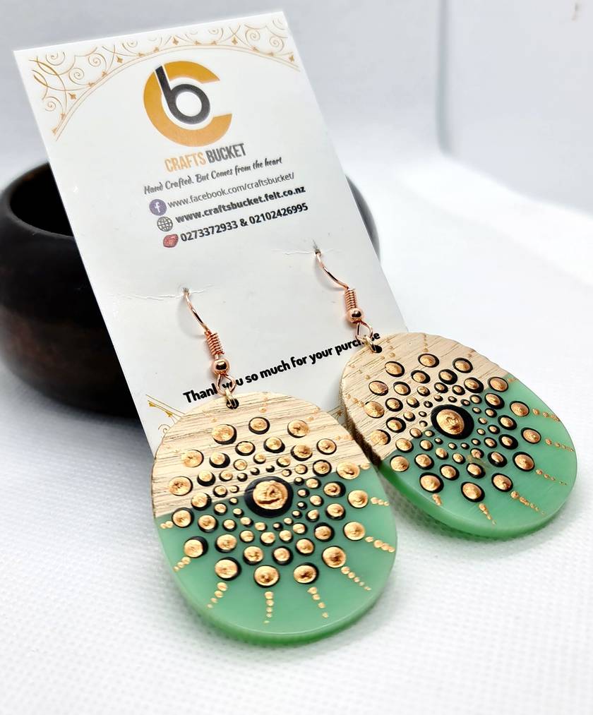 Handpainted Mandala Earrings