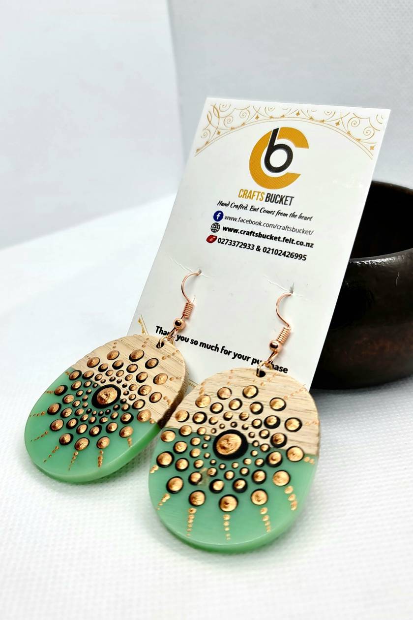 Handpainted Mandala Earrings