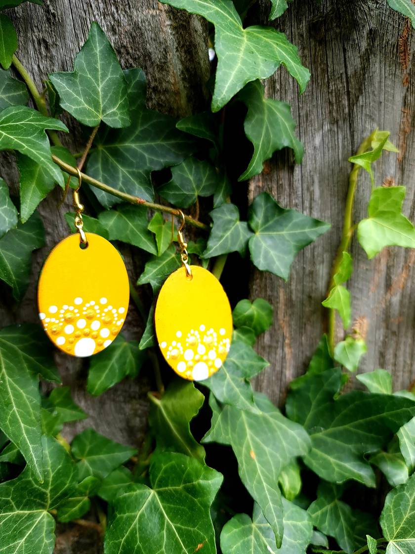 Handpainted Mandala Earrings