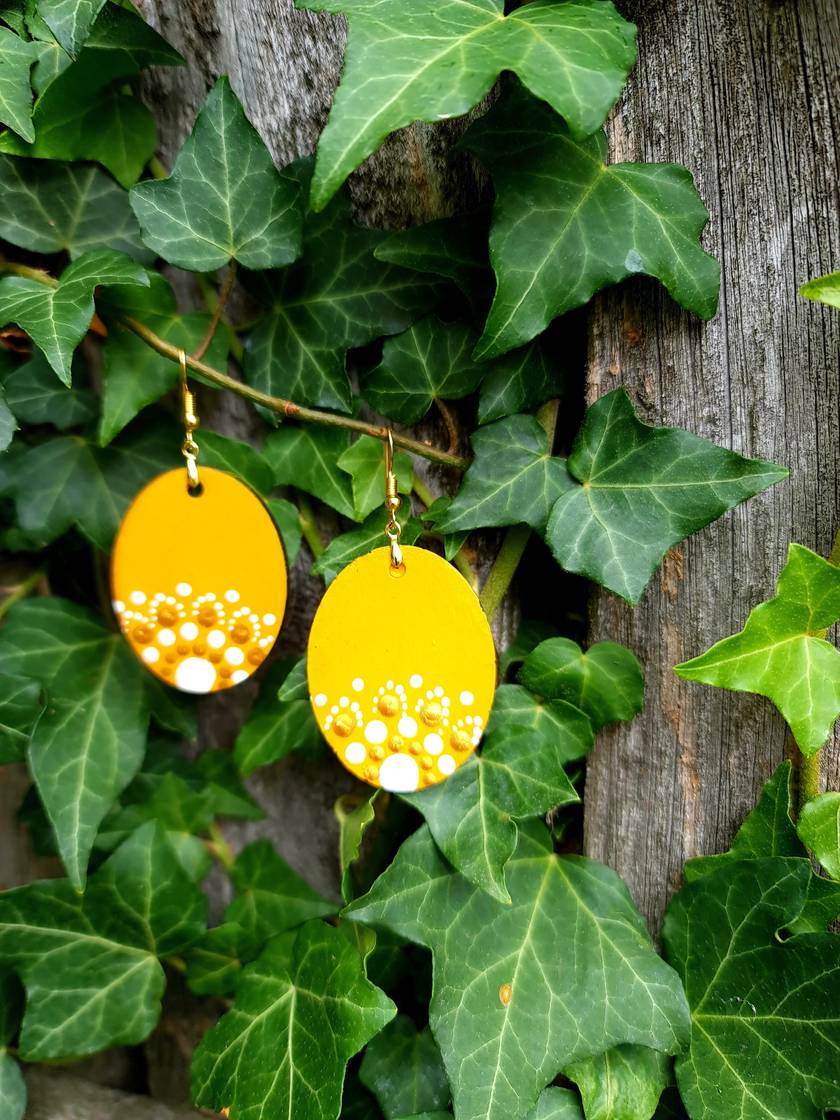 Handpainted Mandala Earrings