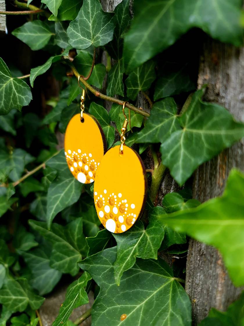 Handpainted Mandala Earrings