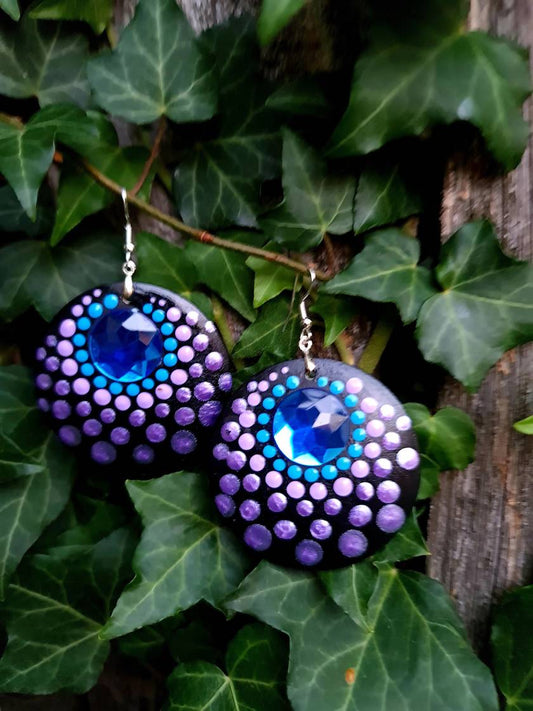 Handpainted Mandala Earrings