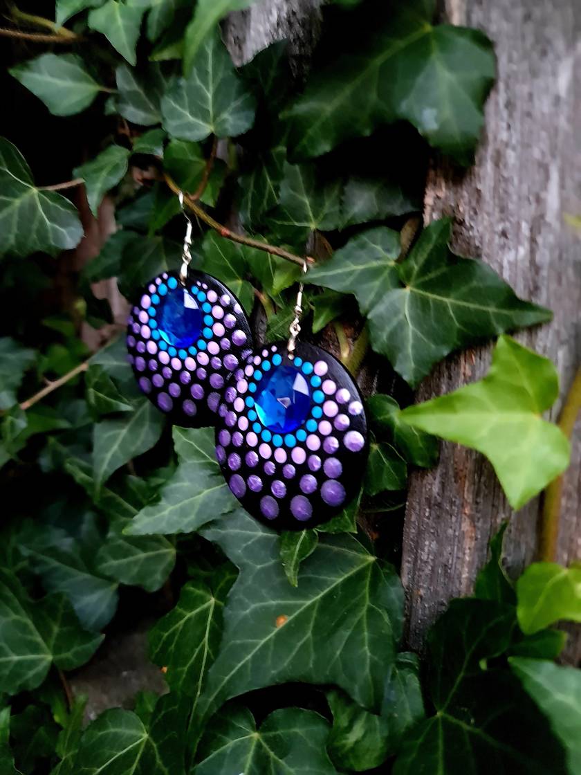 Handpainted Mandala Earrings