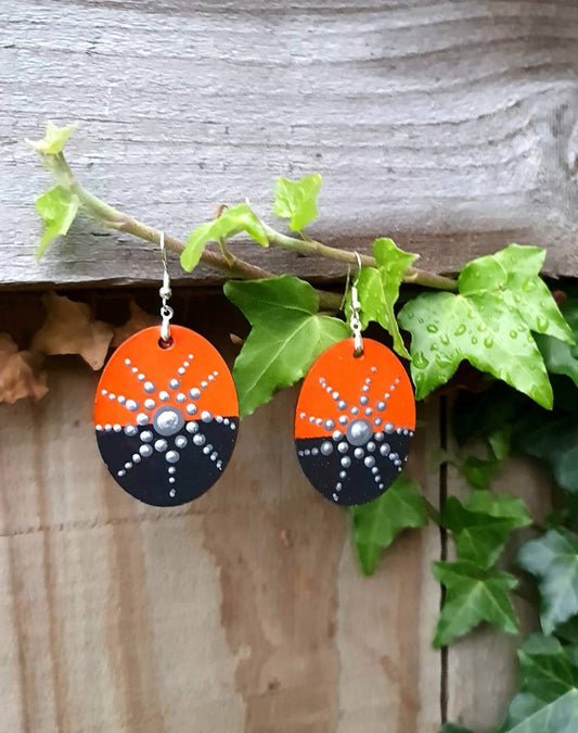 Handpainted Mandala Earrings