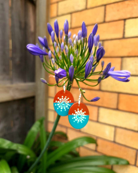 Handpainted Mandala Earrings