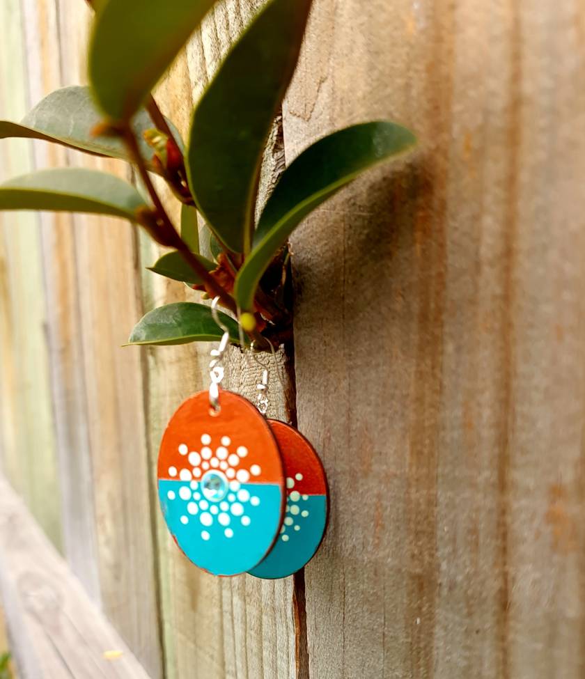 Handpainted Mandala Earrings