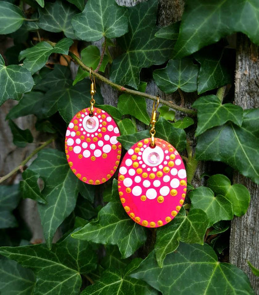 Handpainted Mandala Earrings