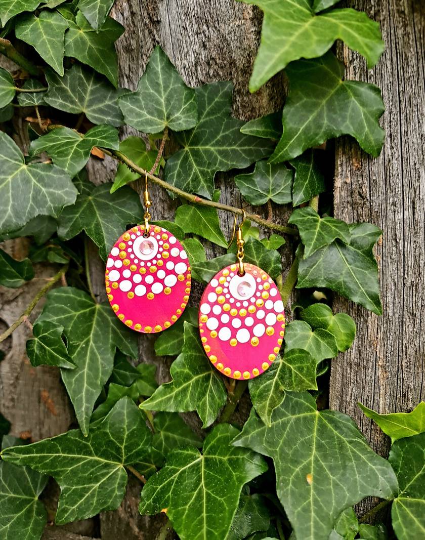 Handpainted Mandala Earrings